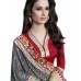 Triveni Regal Grey Colored Border Worked Satin Georgette Saree